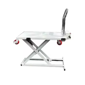 Portable Mobile Electric Scissor Lift Tabel Cart Kanggo Warehouse Material Handling